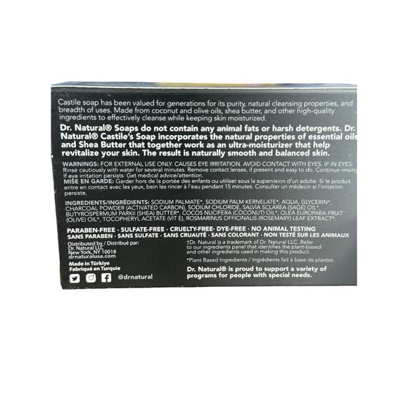 4 x Dr Natural Castile Soap Bar Onyx Sage 4 oz Each New In Box Paraben Free - Picture 2 of 3